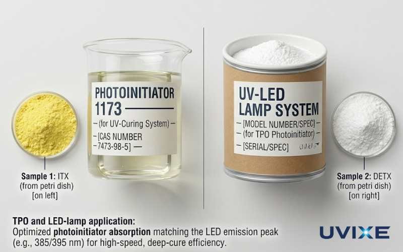 Photoinitiator 1173 liquid vs photoinitiator 184 solid — physical form comparison for UV curing formulation