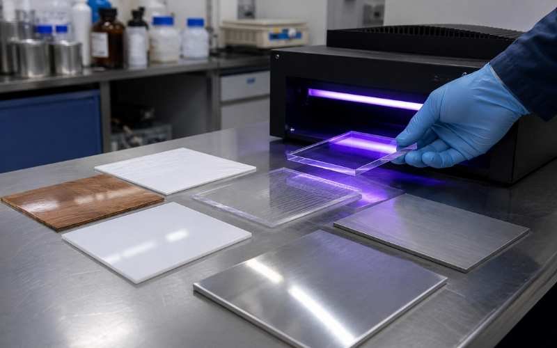 Photoinitiator 184 for low yellowing UV coatings on wood plastic paper and metal substrates
